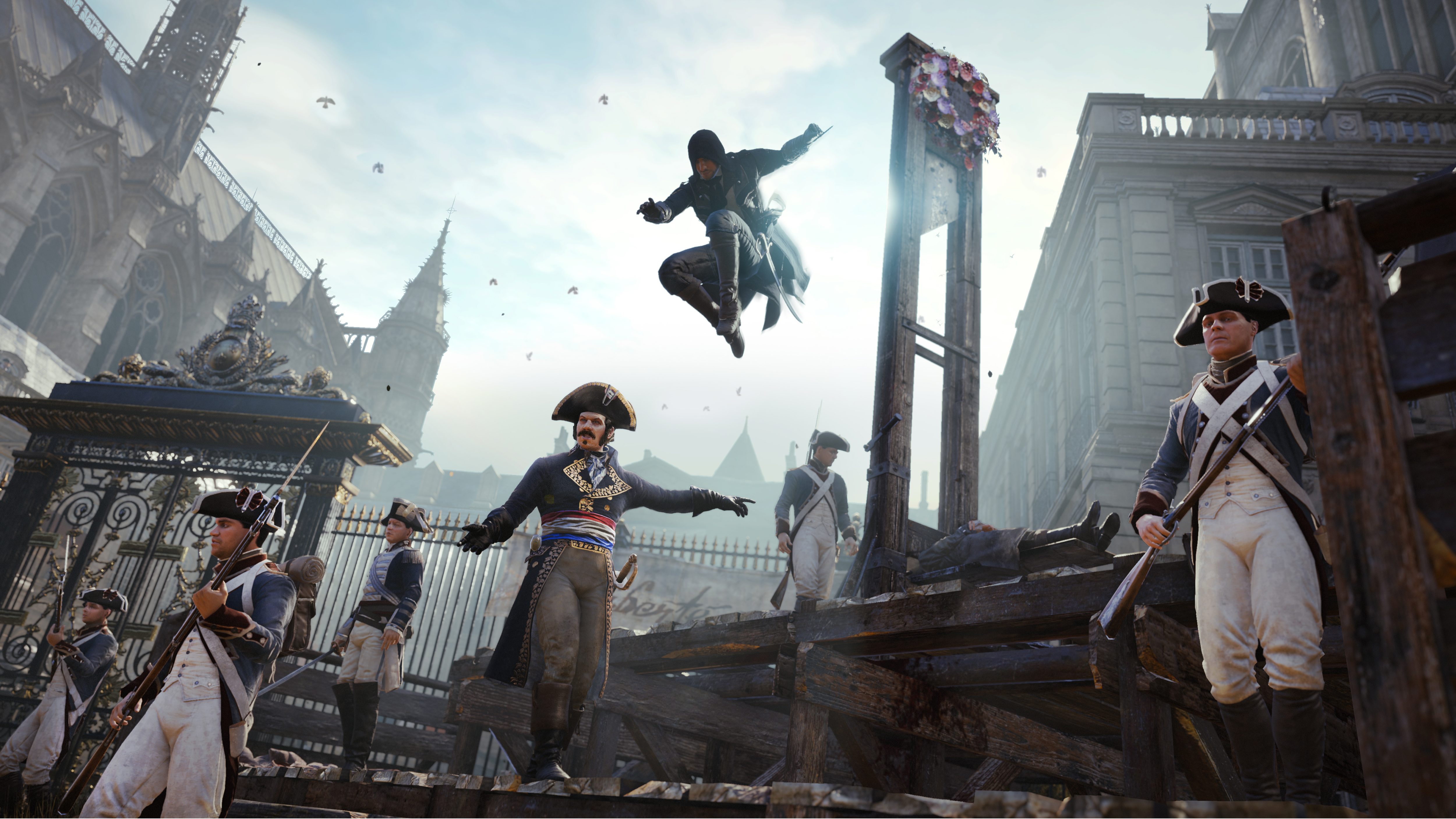 Ассасин сюжет. Ассасин Крид Юнити гильотина. Assassin's Creed Unity e3 2014. Assassins Creed Бастилия. Ассасин Крид Unity.