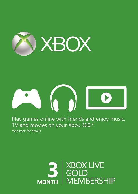 Microsoft Xbox Live 3 Month Gold Membership Card cd key